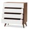 Baxton Studio Calypso Mid-Century White and Walnut Wood 4-Drawer Storage Chest 137-7500 - alternate 2